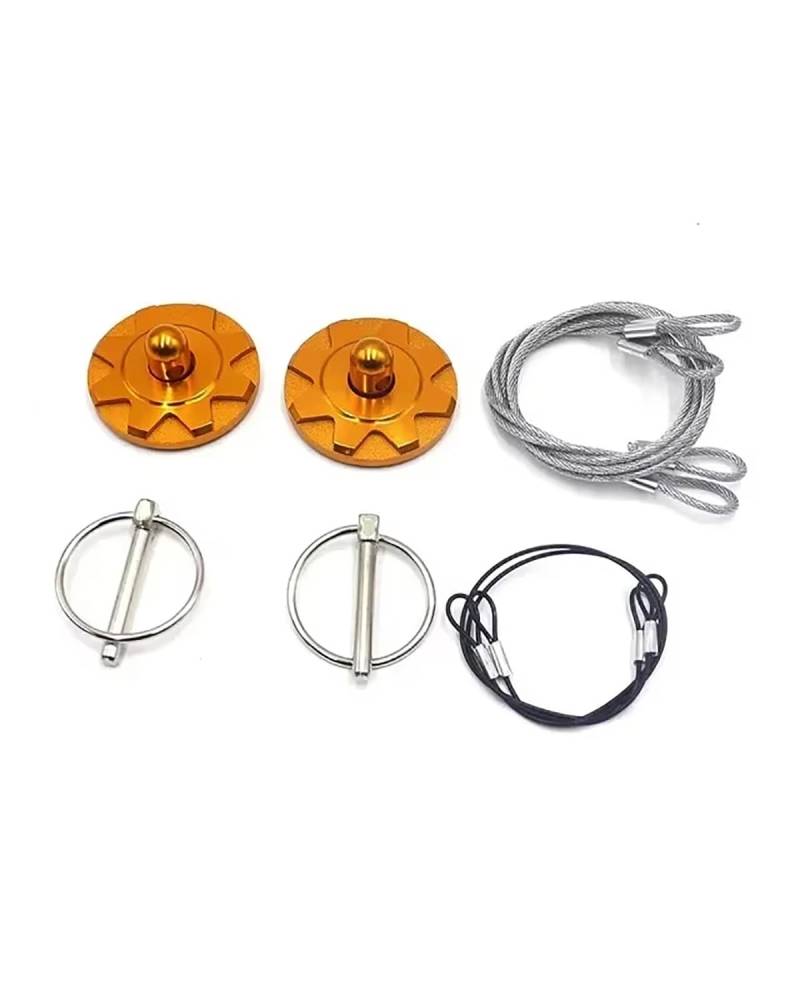 Motorhaubenschloss Racing Auto Motorhaube Aluminium Lock Latch Kit Universal Motor Haube Pin Set Automotive Zubehör Haubenschloss(Red) von UUIUYGH