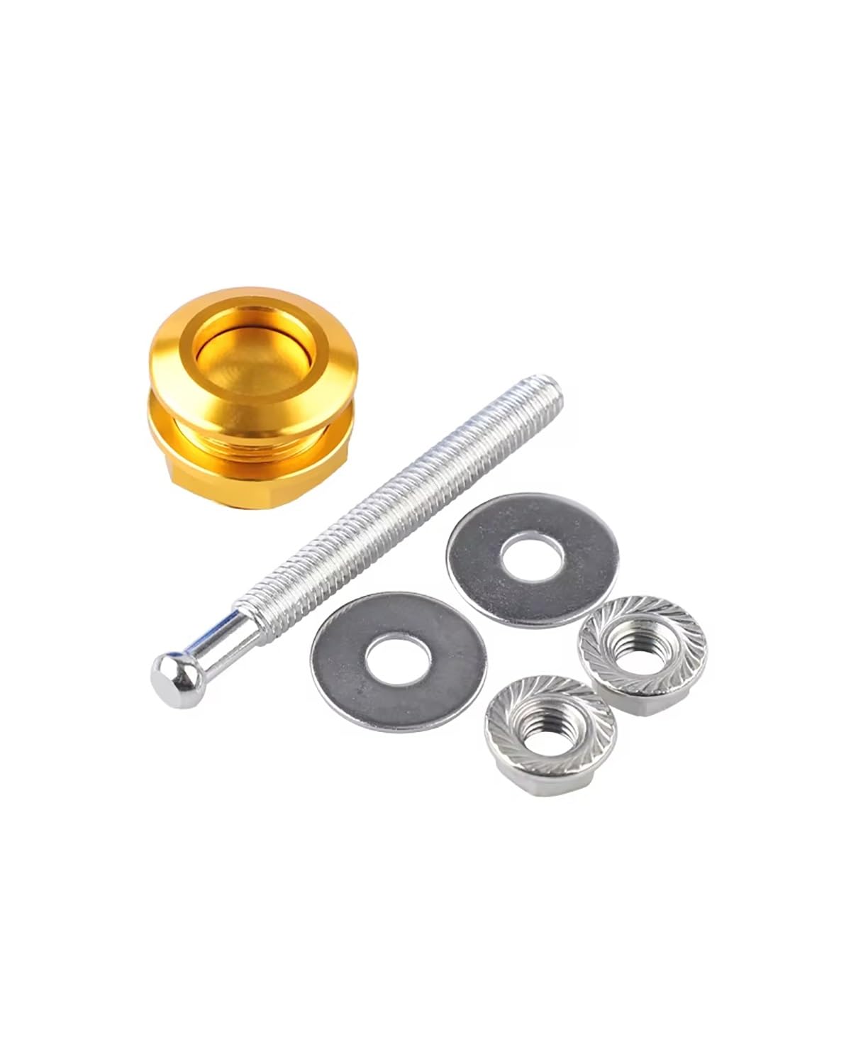 Motorhaubenschloss Universal 22mm Auto Push Button Motorhaube Haube Pin Lock Clip Kit Quick Release Latch Motor Außen Teile Haubenschloss(Golden) von UUIUYGH