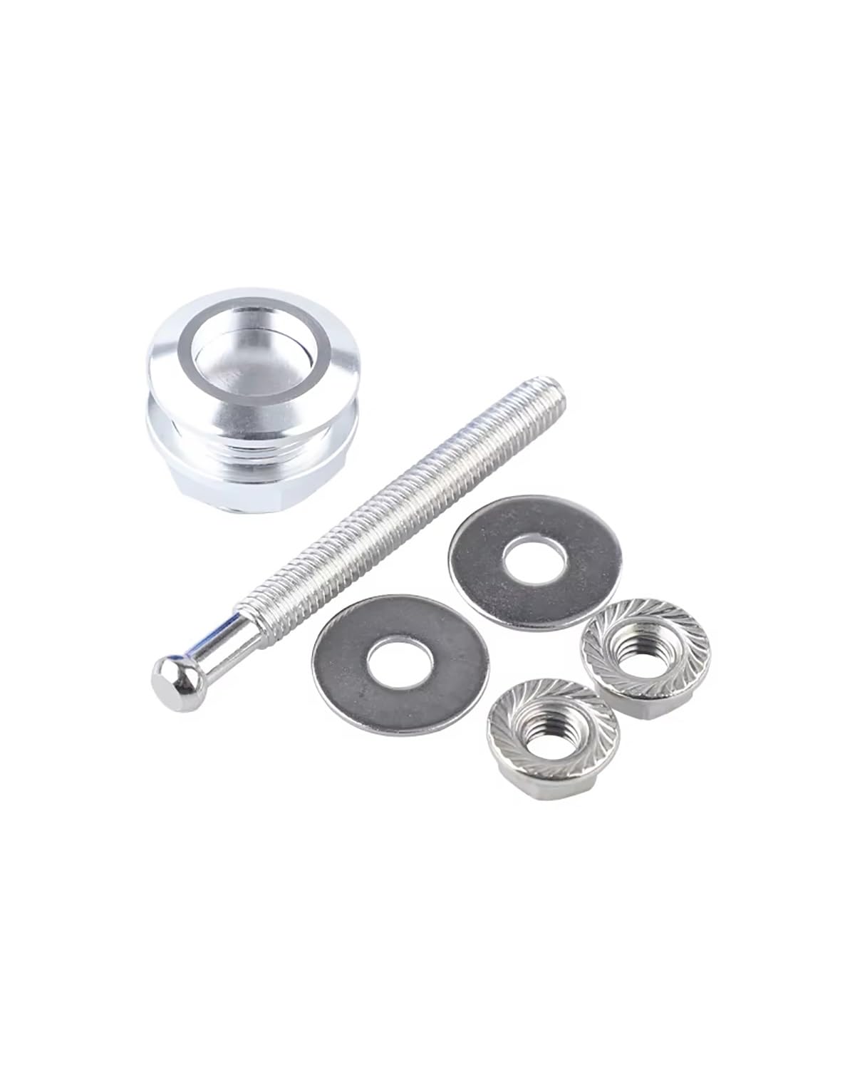 Motorhaubenschloss Universal 22mm Auto Push Button Motorhaube Haube Pin Lock Clip Kit Quick Release Latch Motor Außen Teile Haubenschloss(Silver) von UUIUYGH