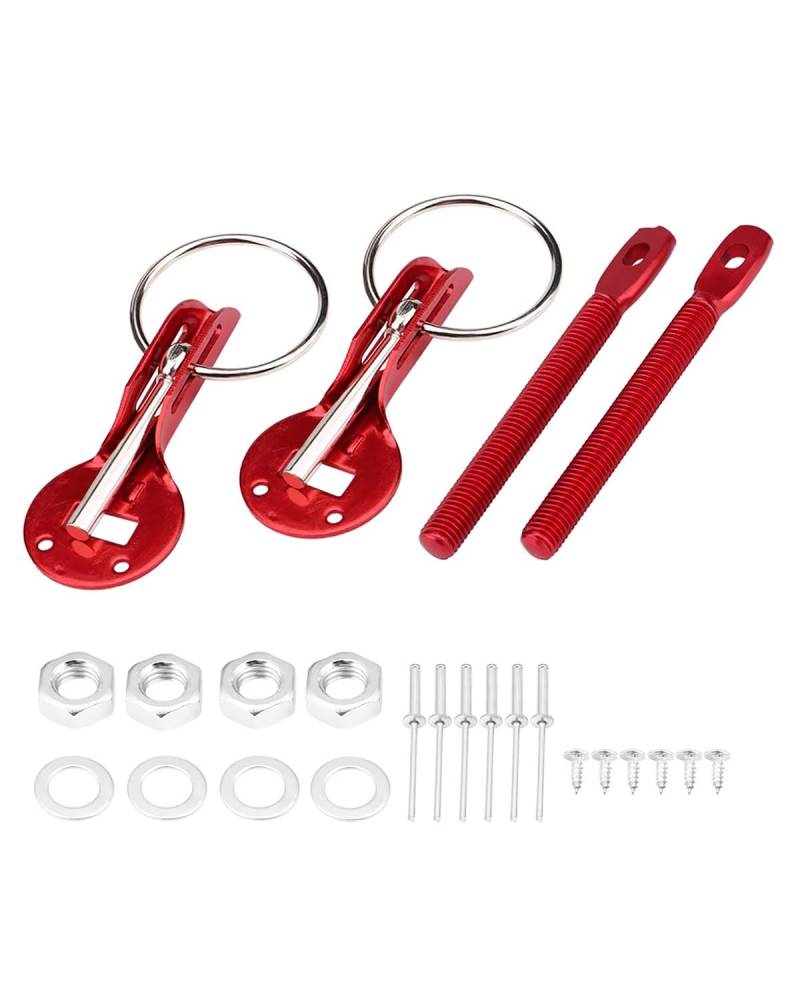 Motorhaubenschloss Universal Motorhaube Haube Pin Pins Lock Latch Kit Für Racing Sport Auto Haubenschloss(Red) von UUIUYGH