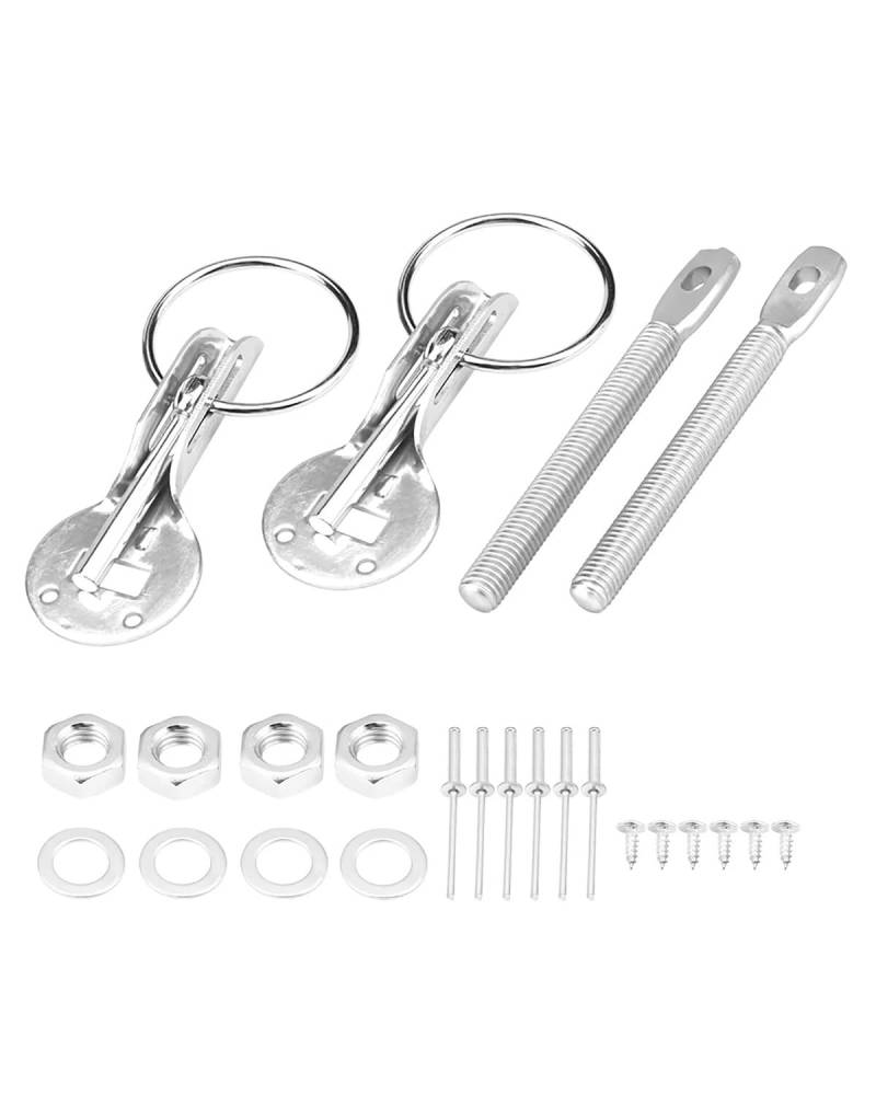 Motorhaubenschloss Universal Motorhaube Haube Pin Pins Lock Latch Kit Für Racing Sport Auto Haubenschloss(Silver) von UUIUYGH