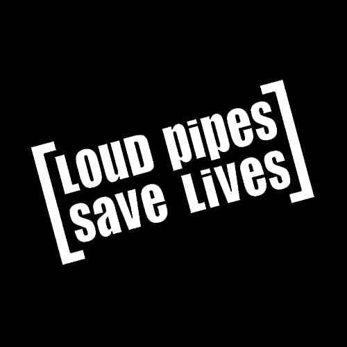 14cmx6,5cm Loud Pipes Save Lives Aufkleber Sticker Auto Motorrad Bike Auspuff Tuning Fun White von ZOUXO