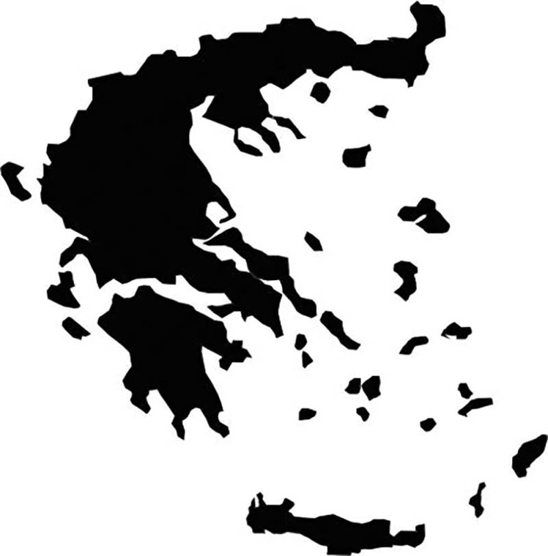 Auto Aufkleber GRIECHENLAND konturg. Sticker Greece 11cm Decal die-Cut (Black) von Buosha