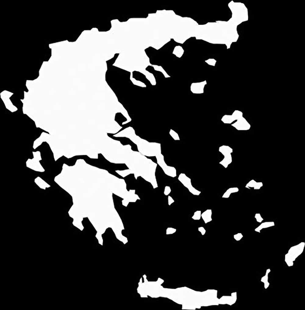 Auto Aufkleber GRIECHENLAND konturg. Sticker Greece 11cm Decal die-Cut (White) von UUSticker