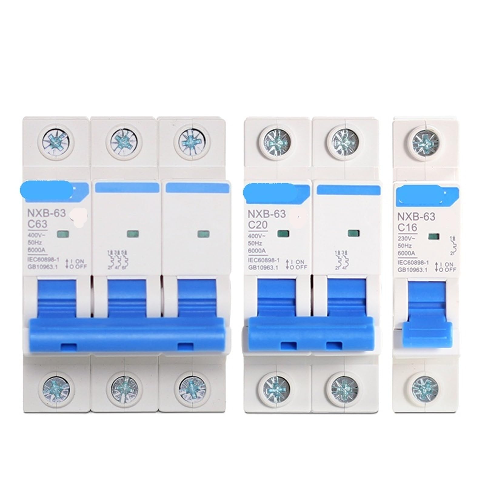MCB NXB-63 3P 4P AC 230/400V 1A-125A Circuit Breaker DIN Schiene Montage Miniatur Haushalt Luft Schalter 1Pcs(4P,2A) von UVQFBITA