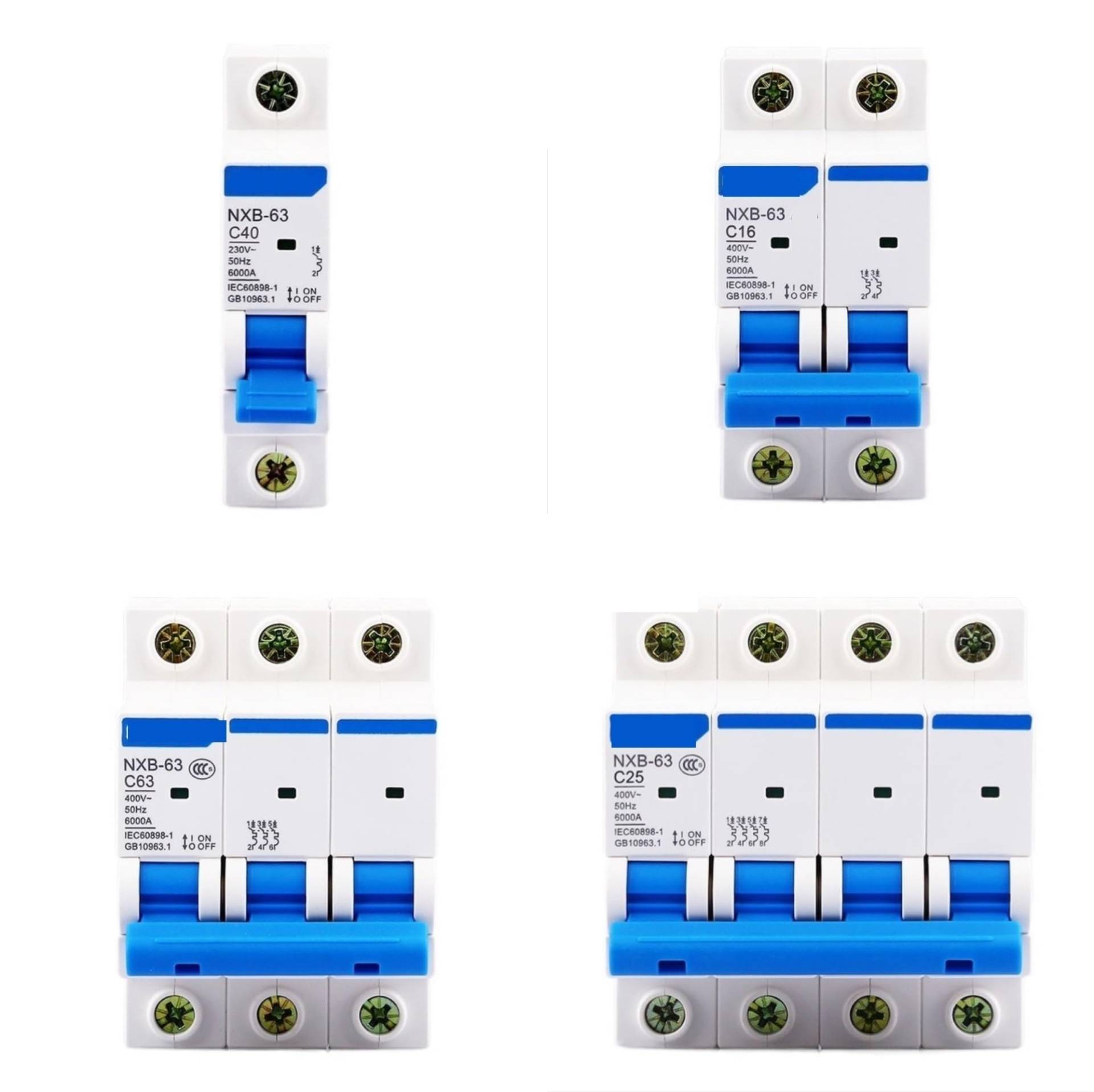 NXB-63 DZ30 DZ40 EPN DPN TPN 1P 2P 3P 4P AC 230/400V Circuit Breaker DIN Schiene Montage Miniatur Luft Schalter 1Pcs(2P,2A) von UVQFBITA