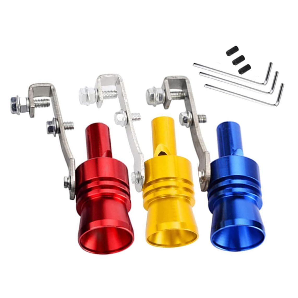 3pcs Turbo -Abgase Pfeife, XL -Größe Aluminiumlegierung Universal Aluminium Turbo Sound Auspuff Schalldämpfer Pfeife Autos Roar Maker (rot+Gold+Blau) 1 von UWEOTYYY