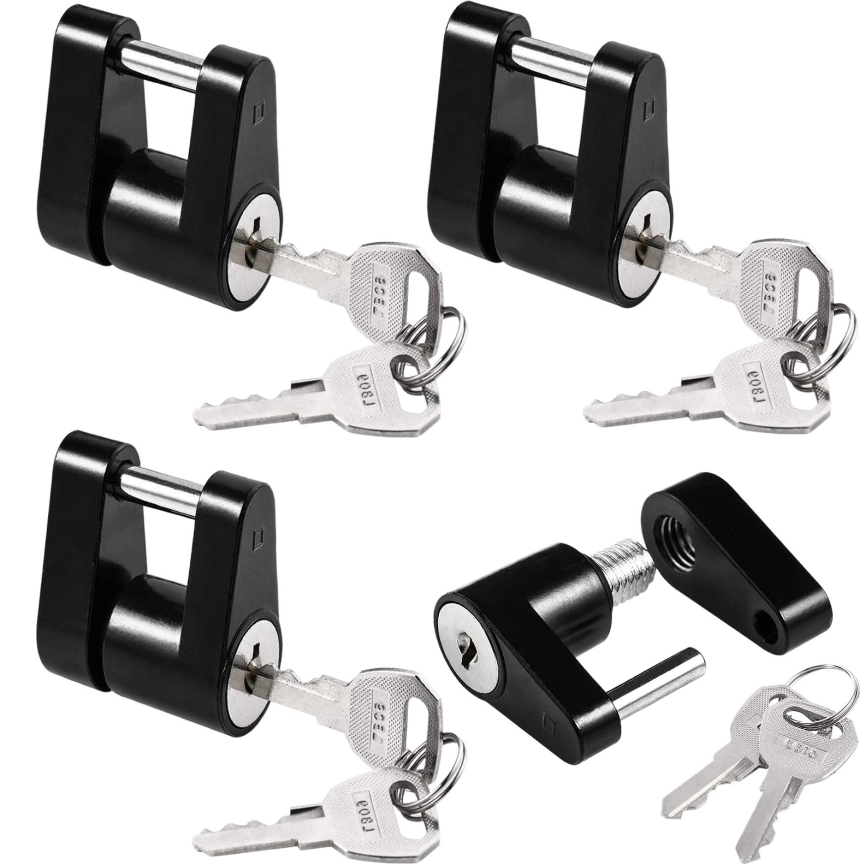 Anhängerkupplungsschlösser 4pcs Zinklegierung glänzend schwarzes Anhänger Zungenschlos Anhängerkupplungsschlösser 4pcs Zinklegierung glänzend schwarzes Anhänger Zungenschlos von UWEOTYYY