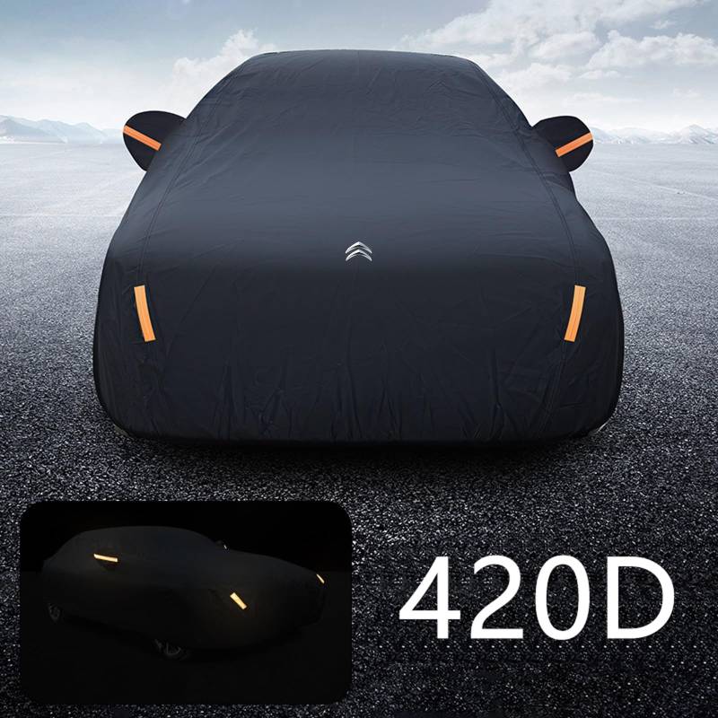 wasserdichte Autoabdeckung für Citroen DS4 2011 2012 2013 2014 2015, Regenschutz UV‑Schutz Schnee Abdeckung Vollabdeckung Autozubehör, Black B von UWTSVFJFB