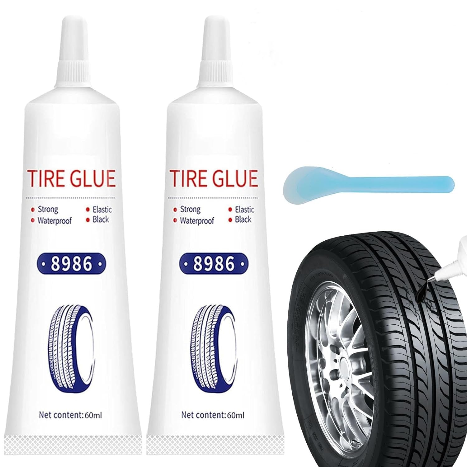 Reifenreparaturset, Reifenkleber, Gummikleber, Felgen Reparaturset, Autoreifen Reparaturset, Multifunktional, Schnelle Reparatur Von Rissen, Löchern und Abblättern Verschiedener Reifengummis,60ml,2PC Reifenreparaturset, Reifenkleber, Gummikleber, Felgen Reparaturset, Autoreifen Reparaturset, Multifunktional, Schnelle Reparatur Von Rissen, Löchern und Abblättern Verschiedener Reifengummis,60ml,2PC von Uczalynate