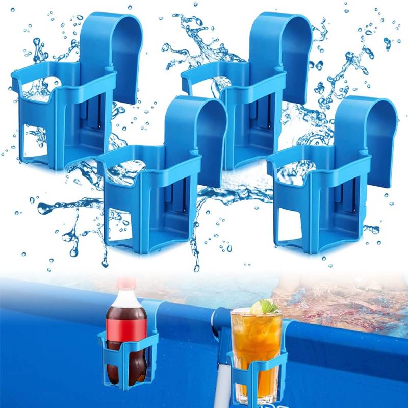 Udbrud 4 Stück Pool Getränkehalter, Getränkehalter Poolrand Multifunktionaler Poolzubehör Kunststoff Getränkehalter Poolrand Pool Getränkehalter Bier für die meisten Schwimmbäder von Udbrud