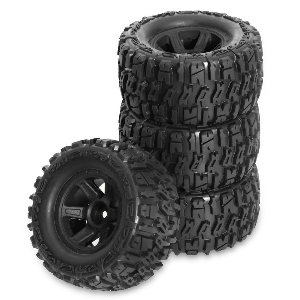 Uhidka 4 Stück 90 mm Gummireifen Radreifen für 1/14 1/16 1/18 RC Crawler Auto Upgrade Teile Zubehör Schwarz Uhidka 4 Stück 90 mm Gummireifen Radreifen für 1/14 1/16 1/18 RC Crawler Auto Upgrade Teile Zubehör Schwarz von Uhidka