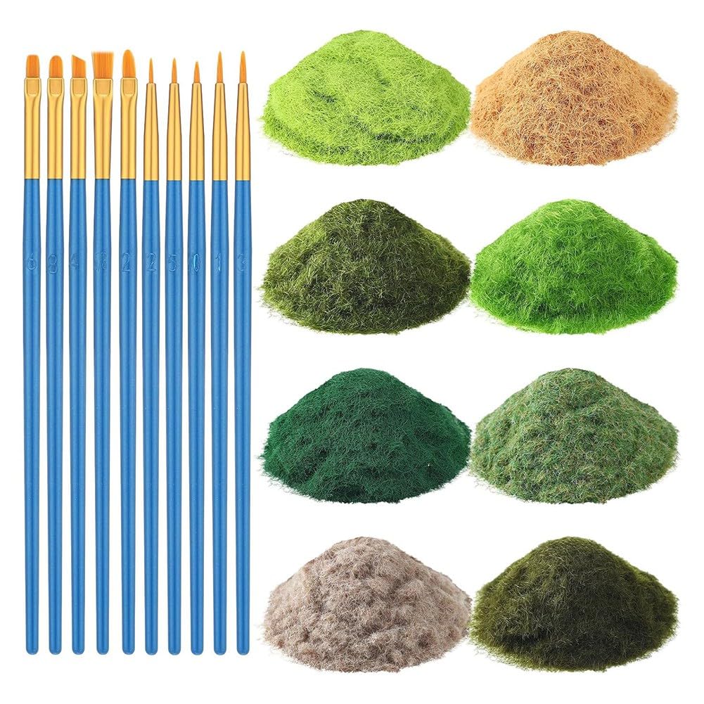 Uhidka 8er-Packung Statikgras 8x30g 5mm Modellgelände für DIY-Szenen-Tischlandschaftsbasteln mit Pinseln Uhidka 8er-Packung Statikgras 8x30g 5mm Modellgelände für DIY-Szenen-Tischlandschaftsbasteln mit Pinseln von Uhidka
