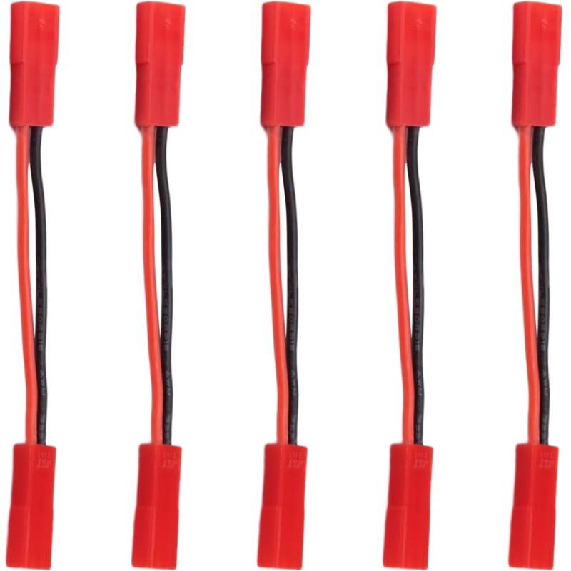 Uhidka Bulk Pack mit 10, 2-Pin JST-Verbinderkabeln für LED-Lampen und RC-Spielzeug, Buchse-Buchse-Verbindungen von Uhidka