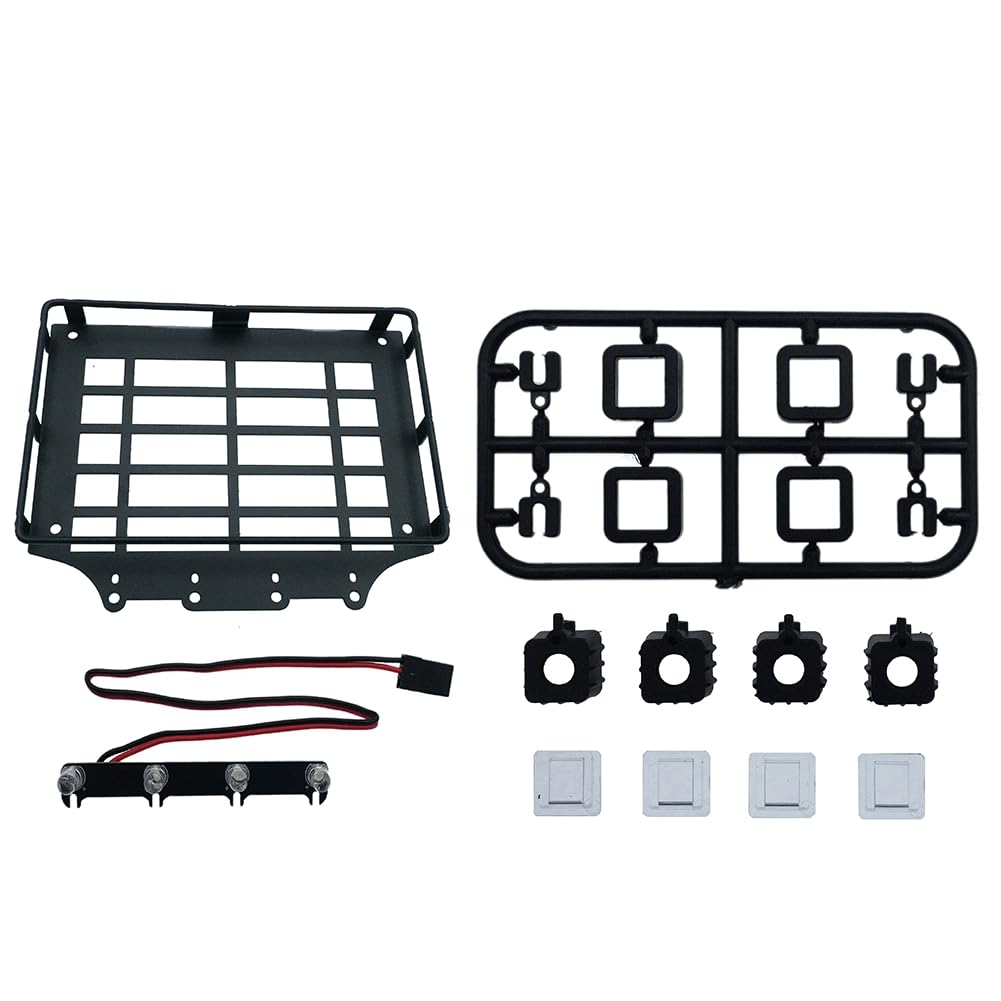 Uhidka Fernbedienbare Kriechwagen-Gepäckträger für H12Y 1/12 RC Auto DIY Reparatur Modifikationszubehör Square Light von Uhidka