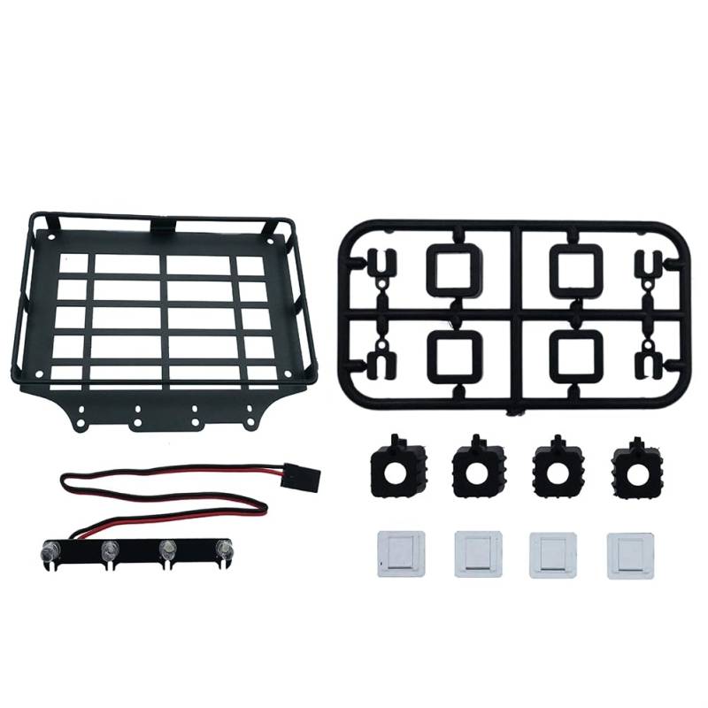 Uhidka Fernbedienbare Kriechwagen-Gepäckträger für H12Y 1/12 RC Auto DIY Reparatur Modifikationszubehör Square Light von Uhidka