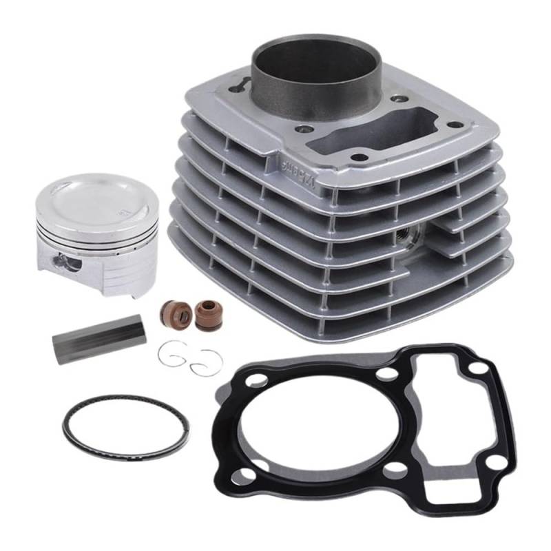 Motorrad Zylinder Kit Kolben Ring Dichtung Geeignet for CG125 CGX125 GL125 GLH125 ACE125 CGX125SHC/D/E/F CGX125WHF(Silver) von UidEdMVp
