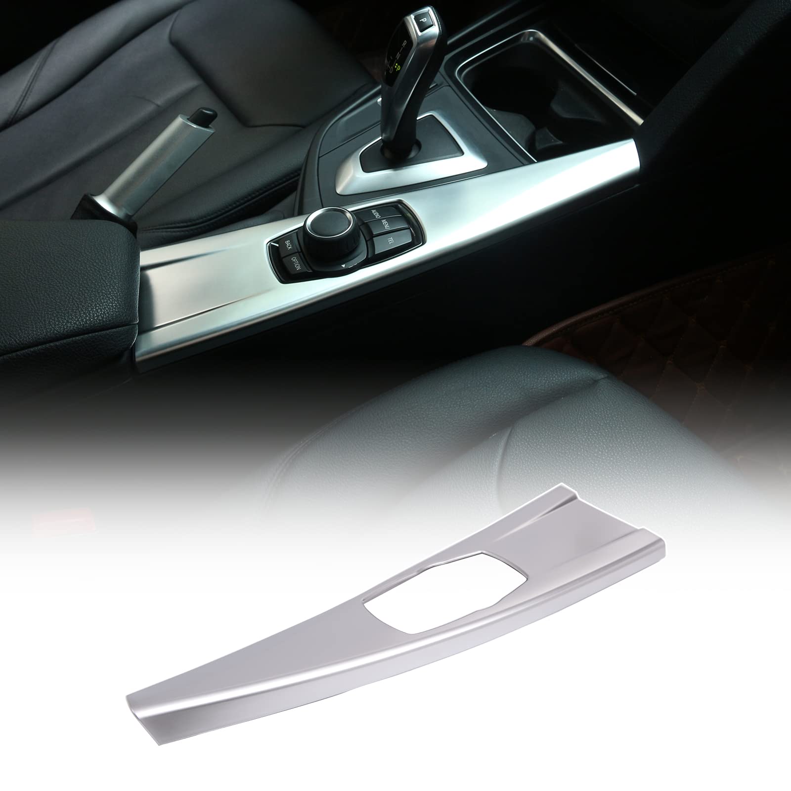 ABS Auto Innenraum Mittelkonsole Multimedia Taste Panel Trim Cover Fit für BMW 3er F30 F34 / 4er Serie F33 F36 2013–2019 (Linkslenker, Chrom) von Uieohout