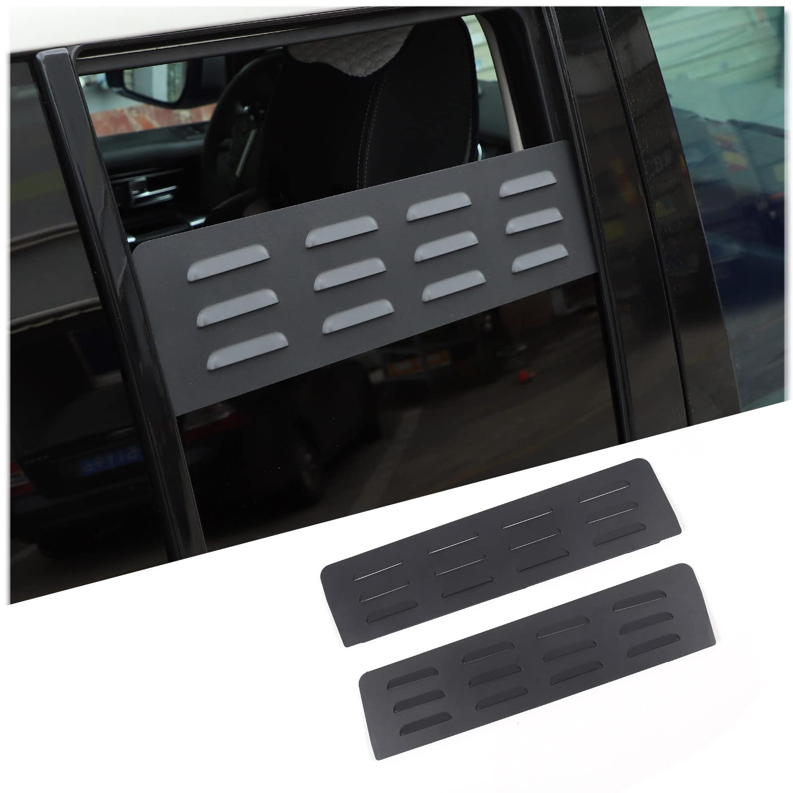 Hintere Reihe Türen Fenster Lüftungsabdeckung, hintere Seitentür Fenster Lüftungs-Panel, 2rd Reihe Lüftungs-Lamellen Panel für Land Rover, Aluminiumlegierung (für Discovery 4/5 2004-2016) von Uieohout