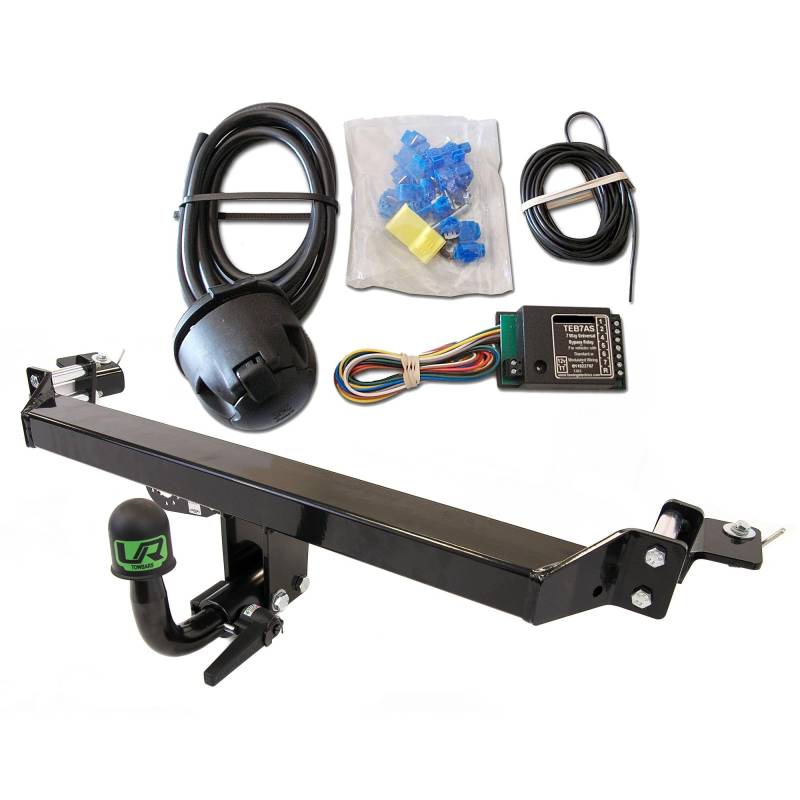 UmbraRimorchi Horizontale abnehmbare Anhängerkupplung + 7-polige Elektrosatz, kompatibel mit Toyota RAV4 II 05/2000-12/2005 von UmbraRimorchi