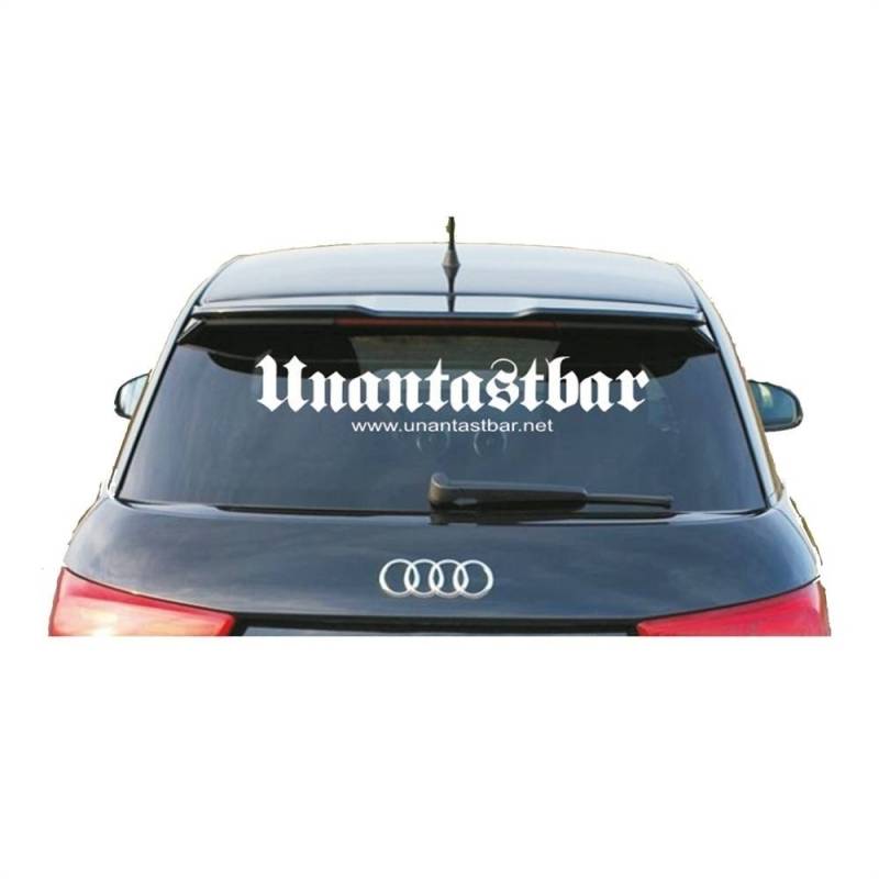 Unantastbar Logo Heckscheibenaufkleber Farbe: Weiß (Innen) von Unantastbar