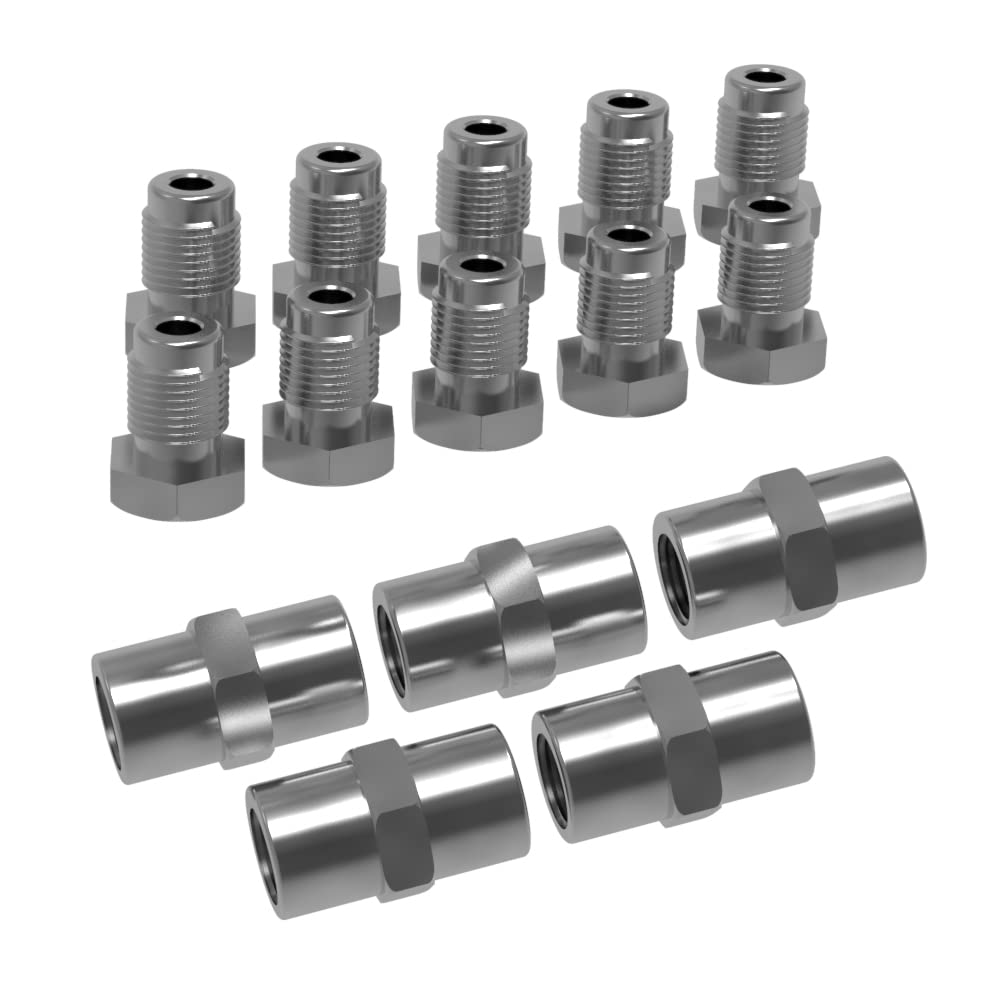 10x Verschraubung 5x Verbinder für Bremsleitung 4,75 mm Bördel F PROFI-QUALITÄT MADE IN GERMANY von Unbekannt