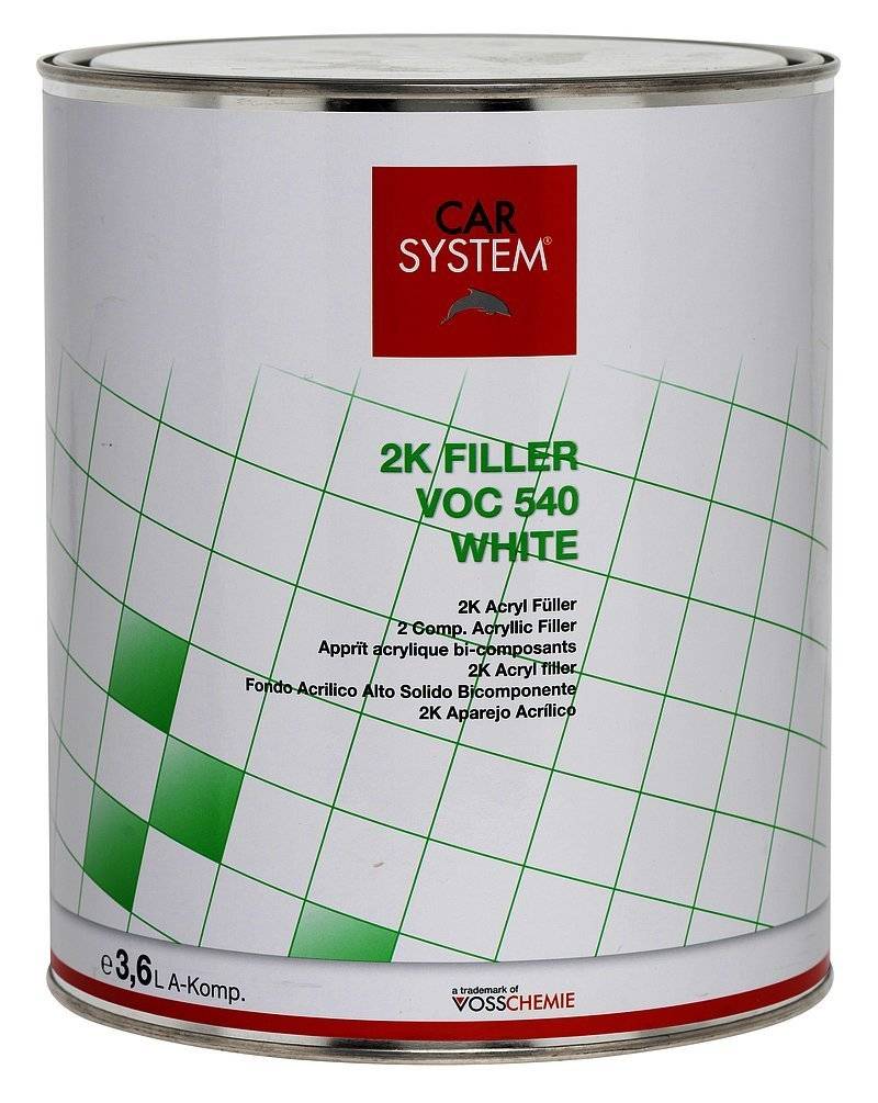 CAR SYSTEM 2K Füller VOC 540 weiß 3,6 l Acryl Füller von CAR SYSTEM