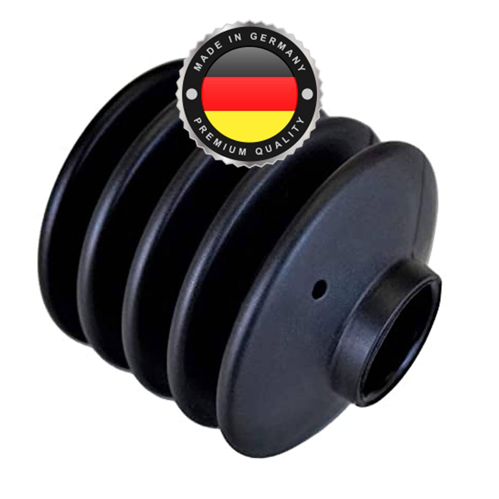WS · SYSTEM 1x Universal Faltenbalg aus Gummi – 1 Stk flexible & dehnbare Achsmanschette MADE IN GERMANY aus hochwertigem PVC – Schelle in Größe: L 70-35 mm Ø 20mm / 30mm von WS · SYSTEM