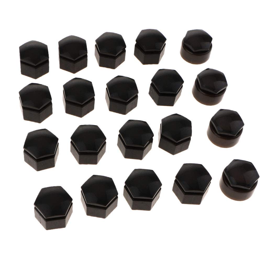 20 Satz 22 mm Auto Reifen Reifen Nut Lug Staub Abdeckkappen Schutz Nabenschraube schwarz von Unbekannt