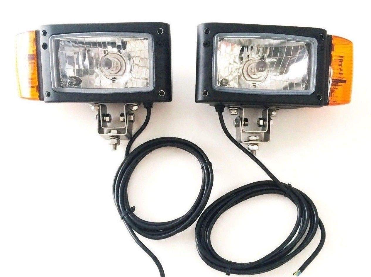 2x Scheinwerfer mit Blinker Universal 12V JD Bagger Radlader Gabelstapler Baumaschinen 2x Scheinwerfer mit Blinker Universal 12V JD Bagger Radlader Gabelstapler Baumaschinen von Unbekannt