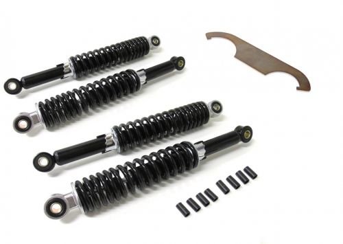 4x Stoßdämpfer Schwarz 31cm + Einstellschlüssel Set passend für Simson Duo Schwalbe Star SR4-2 von Unbekannt