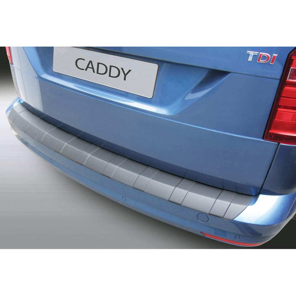 ABS Heckstoßstangenschutz kompatibel mit Volkswagen Caddy/Maxi 2015-2020 'Ribs' Schwarz von RGM