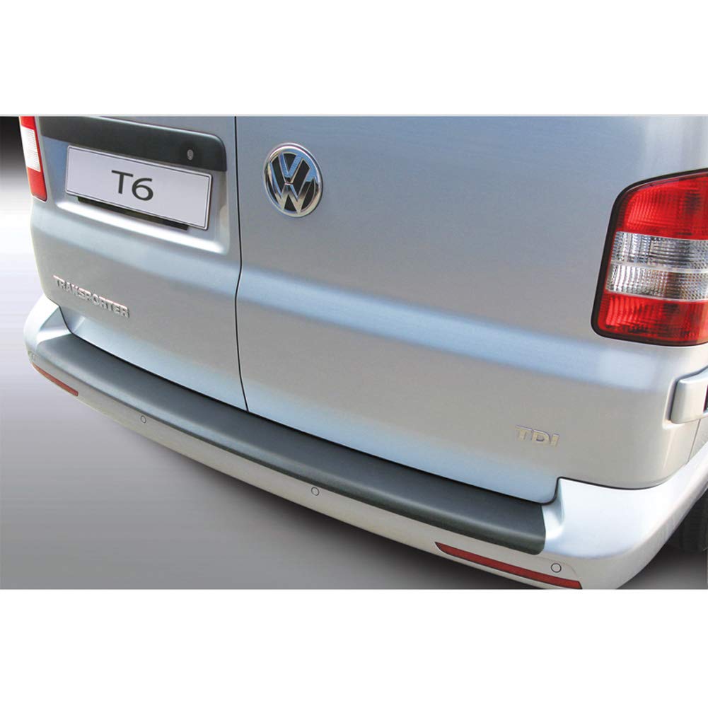 ABS Heckstoßstangenschutz kompatibel mit Volkswagen Transporter T6 Caravelle/Multivan 9/2015- mit Hecktüren Schwarz von RGM