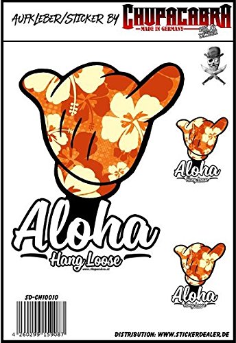 Aufkleberset Aloha Hang Loose Sticker Surfer Fun von Unbekannt