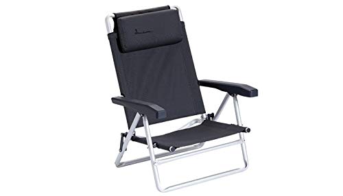 Isabella 700006248 Strandstuhl Campingstuhl Campingsessel Anglerstuhl Klappstuhl Garten Terasse Kopfpolster anthrazit von ISABELLA