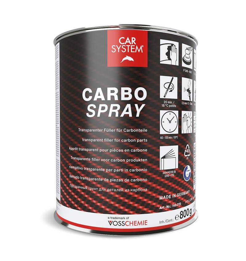 CAR SYSTEM Carbo Spray transparent 0,820 kg inkl. Härter 148.019 von CAR SYSTEM