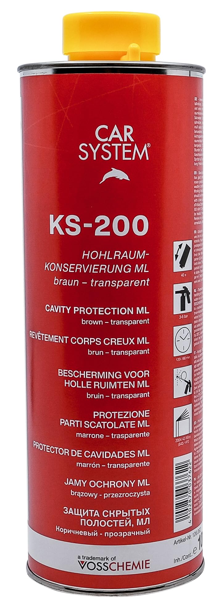 CARSYSTEM Hohlraumkonservierung ML KS 200 braun - transparent 1 Liter 126.062 von CAR SYSTEM