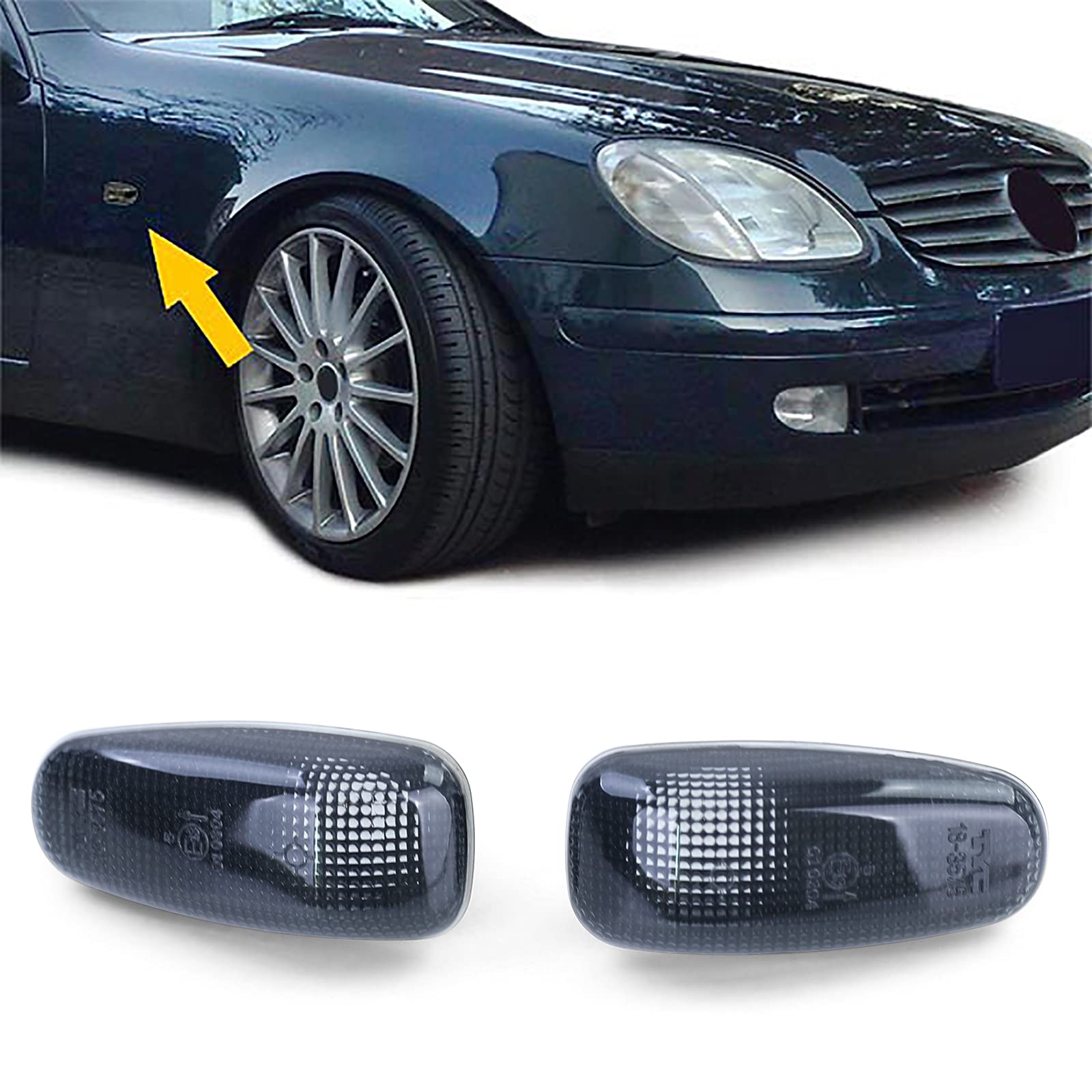 Carparts-Online Seitenblinker smoke schwarz Paar für Mercedes Sprinter Vito W210 SLK R170 von Carparts-Online