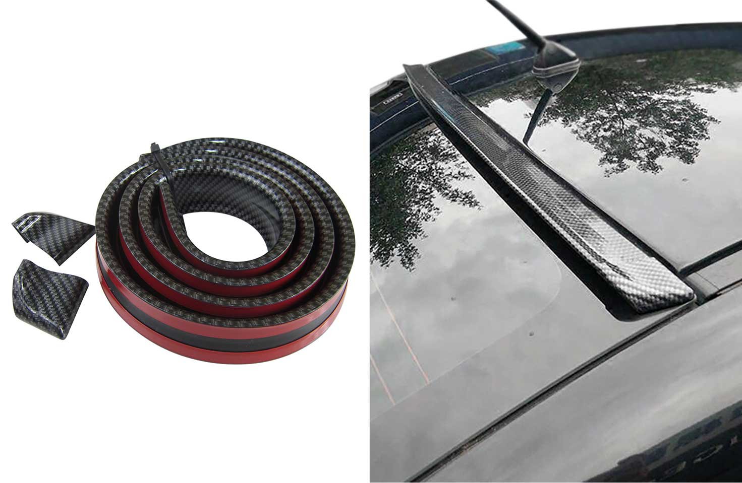 Dachspoiler Heckspoiler Spoiler Blende Lippe Carbon Schwarz für viele Fahrzeuge von Unbekannt