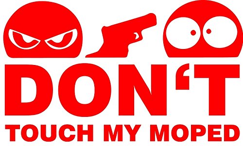 Don't Touch My Moped Aufkleber Sticker JDM Motorrad rot ca. 11x7 cm von chemstickattack