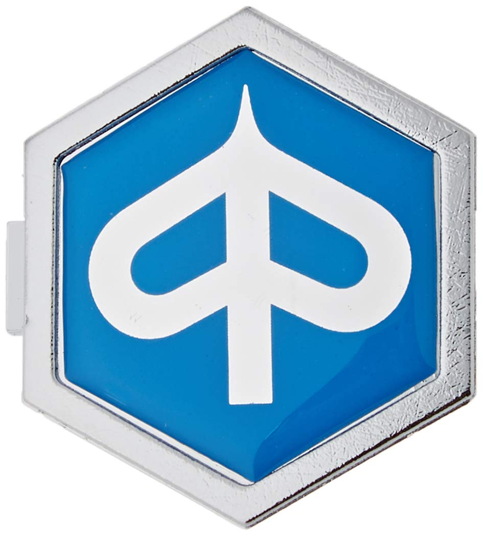 Emblem Piaggio 6-Eck Kaskade für Vespa PX T5 ET2 ET4 etc. - Aluminium, z. Stecken 32x37 mm von RMS