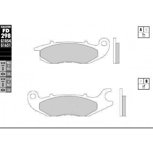 Galfer Bremsbeläge Semi-Metal FD298G1054 von Unbekannt