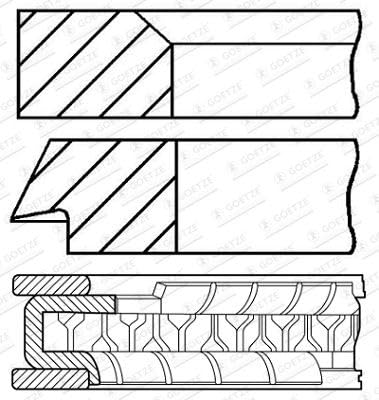 Goetze Engine 08-445700-00 - Kolbenringsatz von Unbekannt