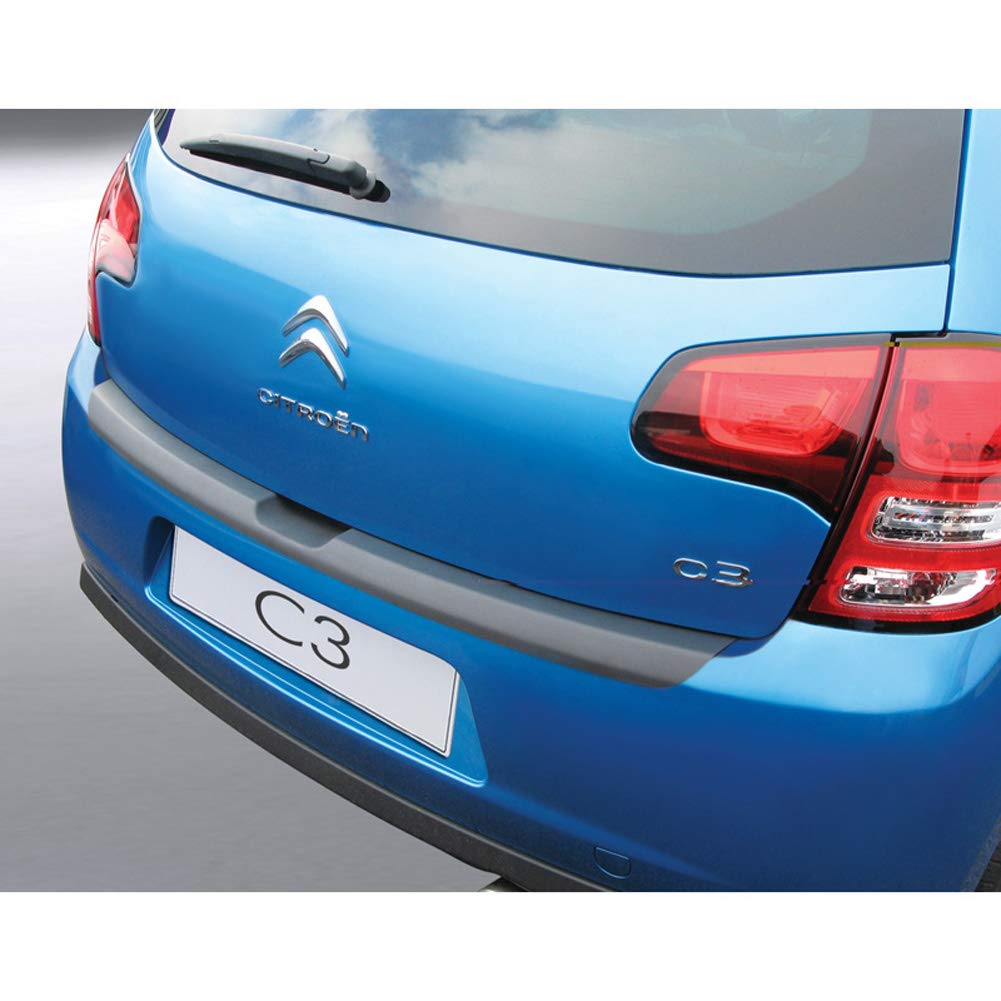 ABS Heckstoßstangenschutz kompatibel mit Citroën C3 2010-2016 Schwarz von RGM