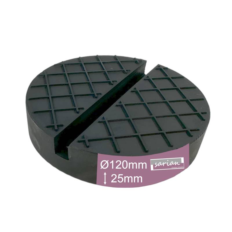 Gummiauflagen zum Reifenwechseln über 50 Varianten Rangierwagenheber Wagenheber Hebebühne Gummiklotz Auflage Unterstellbock Gummiblock Auto KFZ PKW Schutz Kratzer rund eckig (120x25 Nut+Waffel) von unbekannt