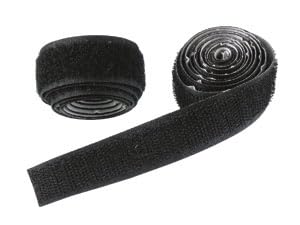 Klettband-Set, 20x1000mm, Schwarz, Industriell, Polypropylen/Nylon, Adhesiv von Unbekannt