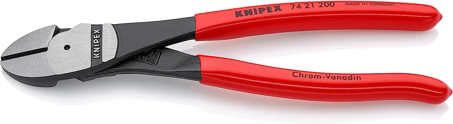 Knipex Kraft-Seitenschneider schwarz atramentiert, mit Kunststoff überzogen 200 mm 74 21 200 von Knipex