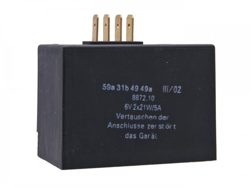101_Octane Laderegler/Blinkgeber 6V 2x21W, 5A für Simson SR50 (1987-1995), Schwarz, Halogen, Kunststoff, Integrierter Blinkgeber von 101_Octane