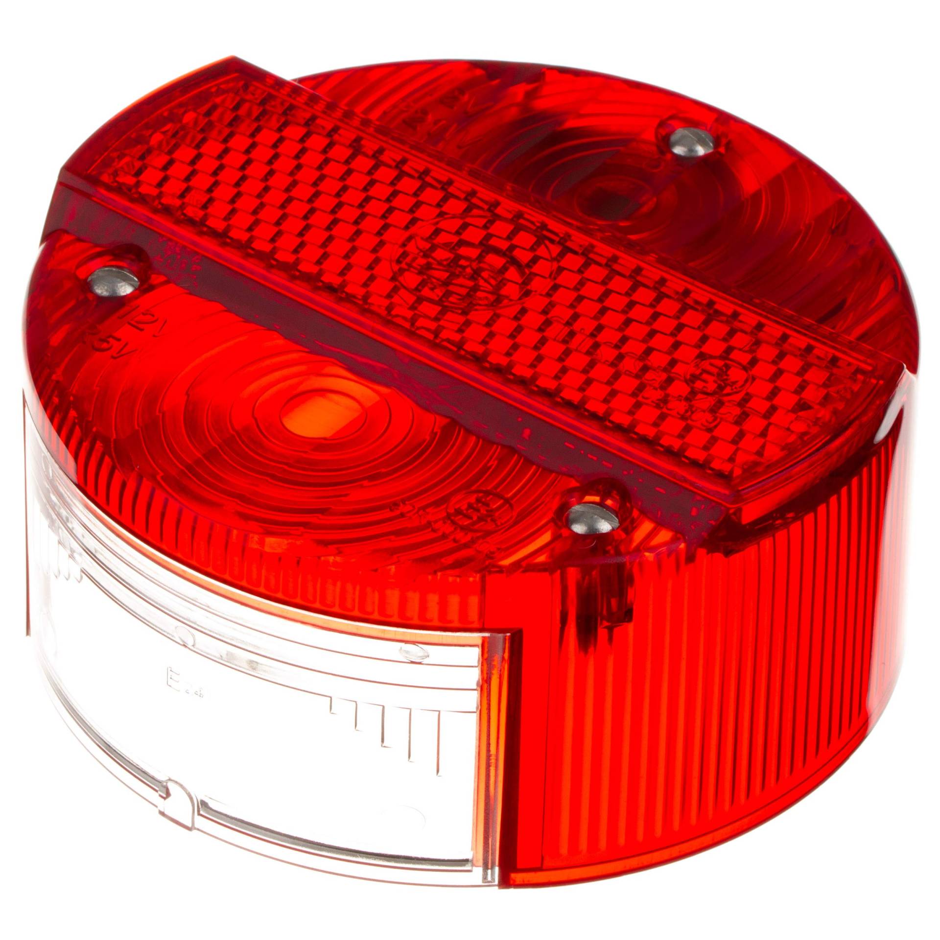 MZA Rücklichtkappe rund, rot, Ø120mm mit KZB - Simson S50, S51, S70, S53, S83, KR51/2 Schwalbe, SR50, SR80 von MZA