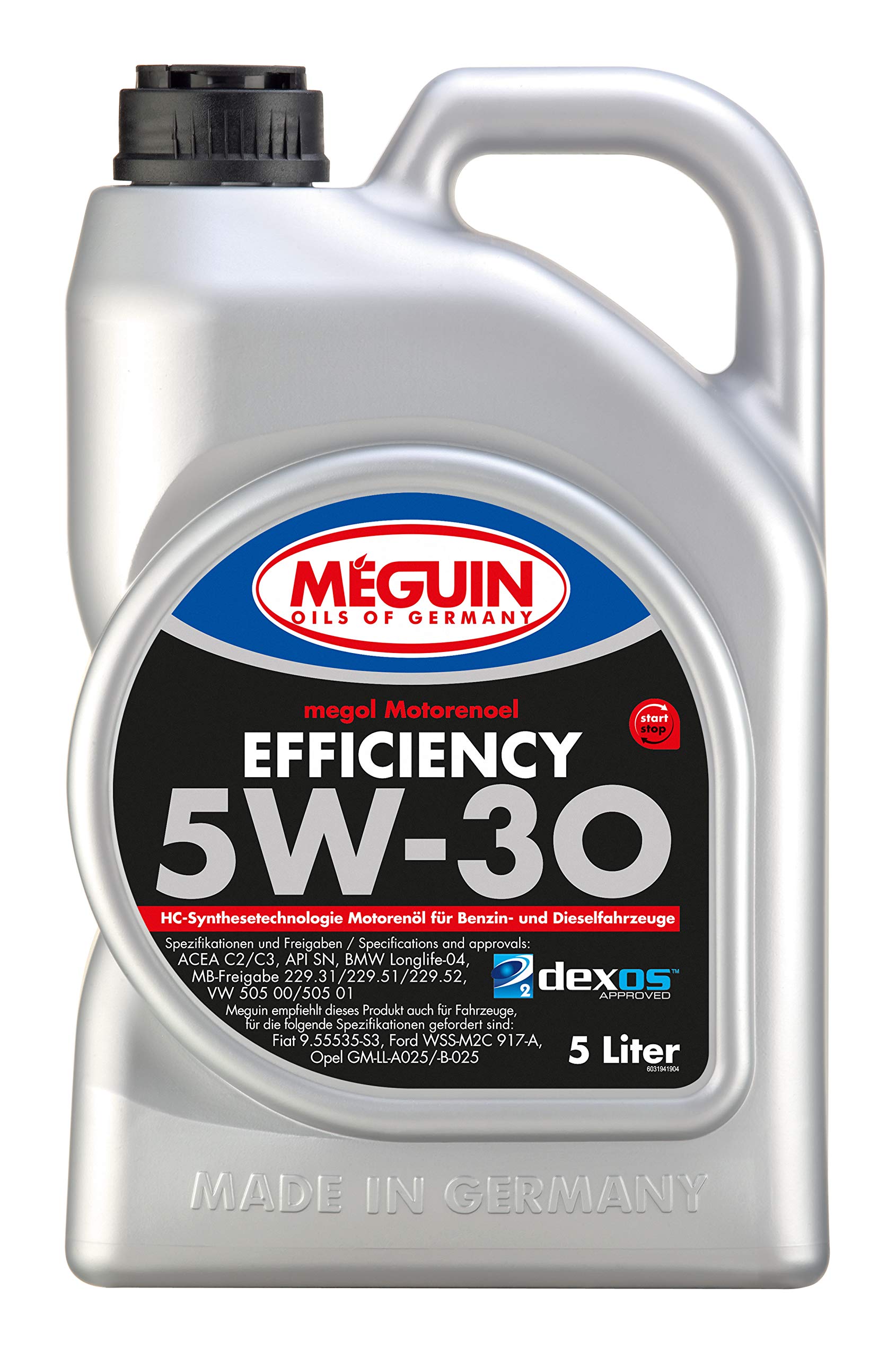Meguin Megol Efficiency SAE 5W-30 | 5 L | Synthesetechnologie Motoröl | Art.-Nr.: 3194, farblos von Meguin